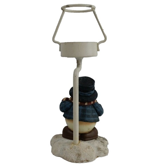 Snowman Tea Light Candle Holder - Lamp “Some of My Best Friends are Flakes” - Picture 5 of 9